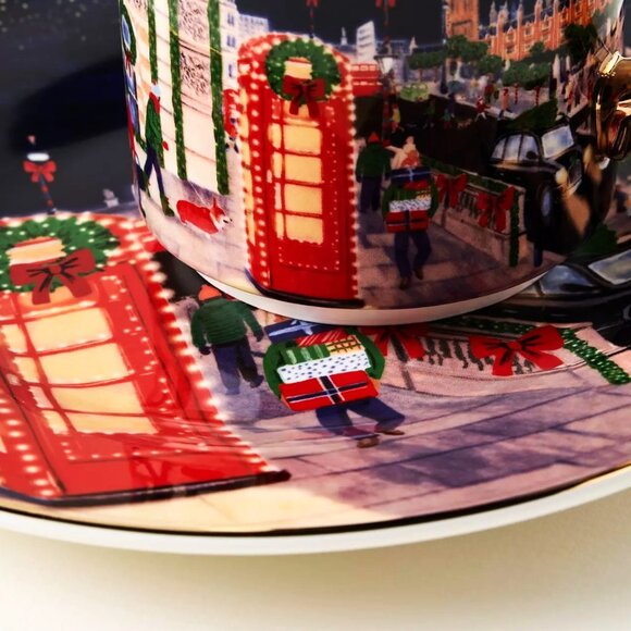 Anthropologie Holiday In The City Dessert Plate London 2025 Stoneware New - Picture 6 of 7